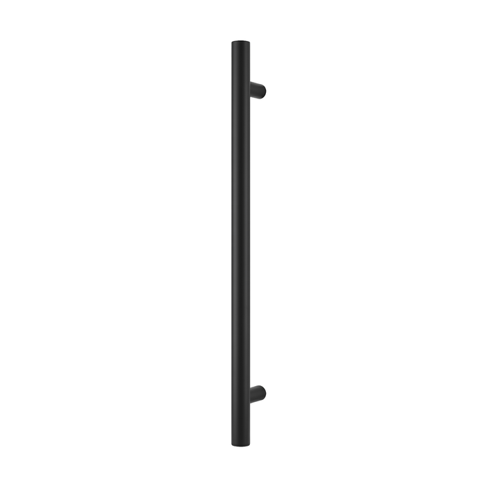 Barelli 950mm Matte Black Single Round Vertical Heated Towel Rail