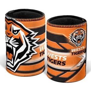 NRL Stubby Can Cooler - West Tigers - Drink - Rubber Base