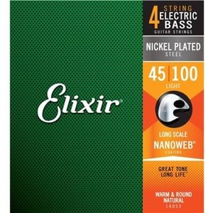 Elixir #14052 Bass 4 Strings Nanoweb Nickel Plated Steel 45-100 Light