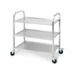 SOGA 3 Tier 75x40x83.5cm Stainless Steel Trolley