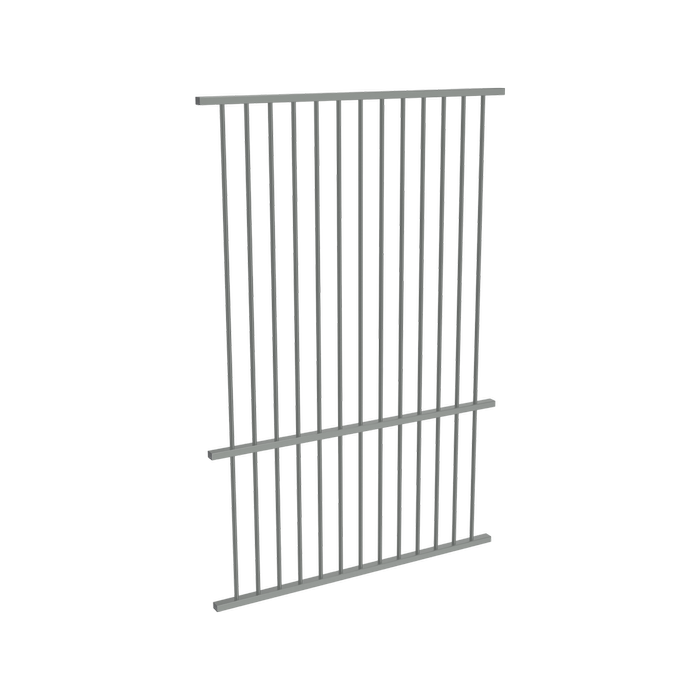 ProtectorAl 350 - 1200 x 1800mm Palladium Silver Aluminium Flat Top Pool Fence Panel With Mid Rail
