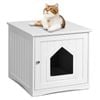 Costway Wooden Side Table Living Room Bedroom White