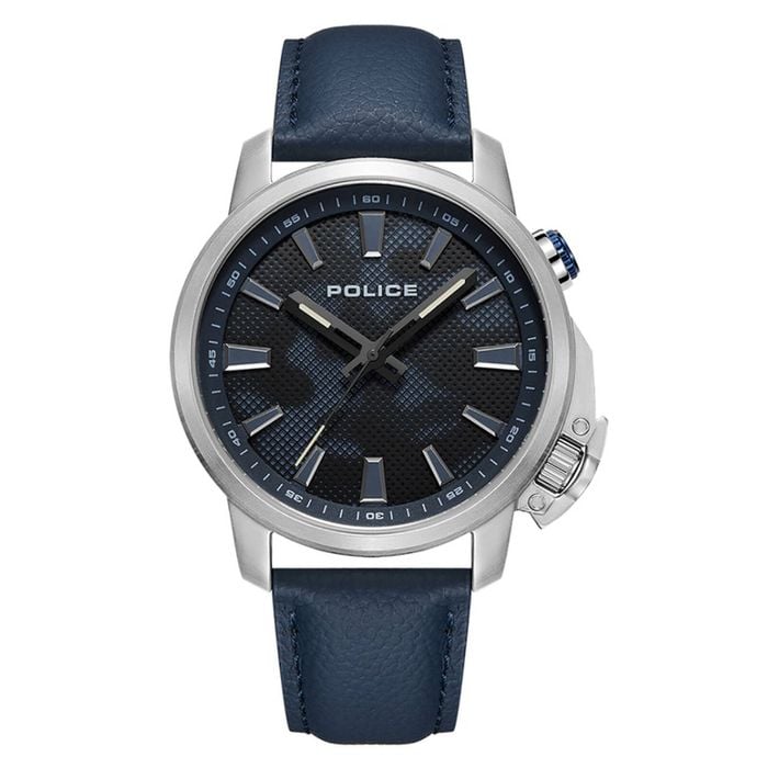 Police Kavalan Leather Band Blue Dial Men's Watch (pewjd2202703)