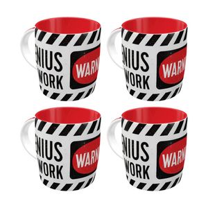 4x Nostalgic-art Ceramic Coffee Mug Genius At Work Retro Print 330ml
