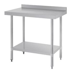 Vogue Stainless Steel Prep Table with Splashback 900mm