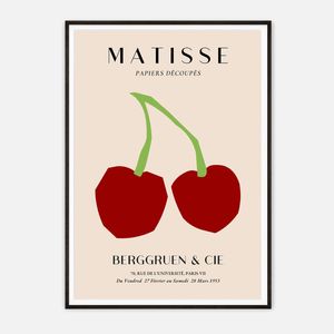 Galrie Henri Matisse - Papiers Découpés - Berggruen & Cie Exhibition Poster, Black Frame, A3 30 x 42cm (12 x 16inch)