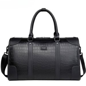 Alligator-pattern Business Travel Bag Black