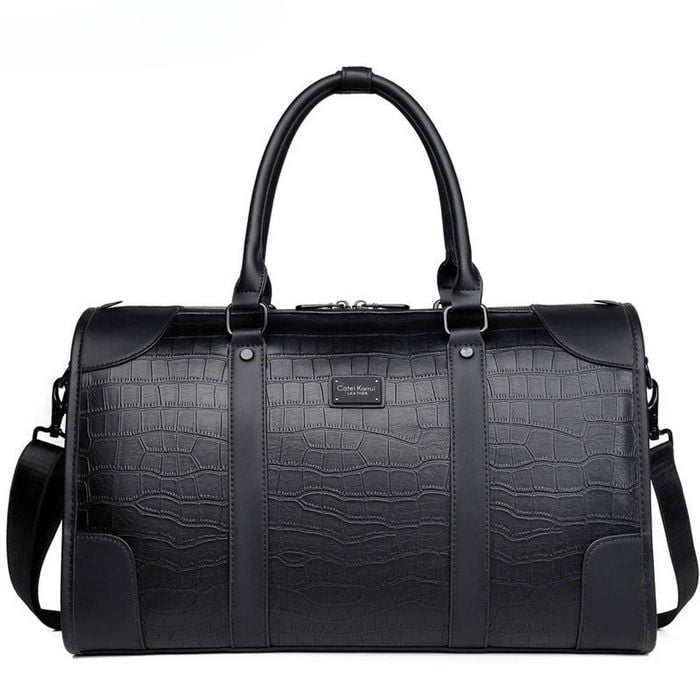 Alligator-pattern Business Travel Bag Black