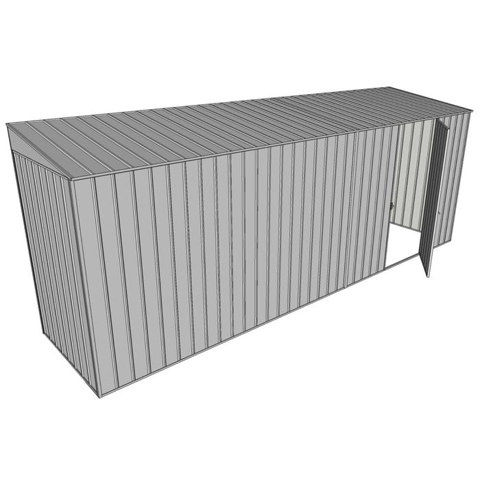 Build-A-Shed 1.2 x 5.2 x 2.0m Skillion Single Hinged Side Door Shed - Zinc