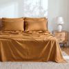 Dreamaker Linen Cotton Sheet Set Rust - Queen Bed