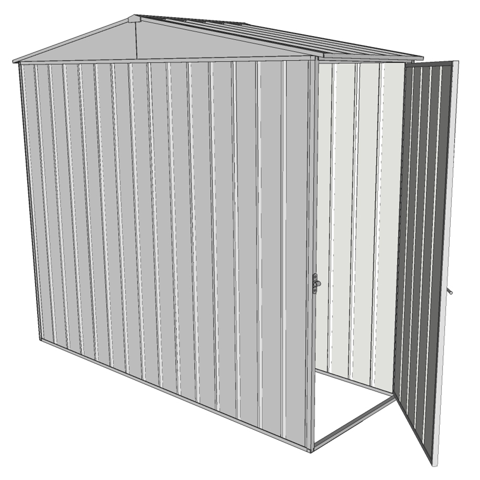 Build-a-Shed 2.3 x 0.8 x 2.3m Gable Single Hinged Side Door Shed - Zinc product image