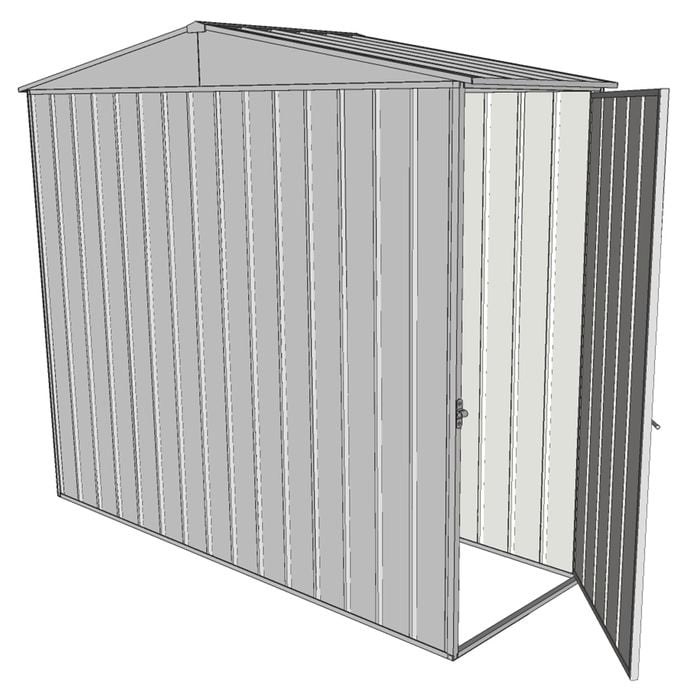 Build-a-Shed 2.3 x 0.8 x 2.3m Gable Single Hinged Side Door Shed - Zinc