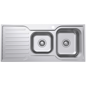 Everhard 1080mm Stainless Steel RH 1TH Classic Square 1.75 Bowl And Drainer