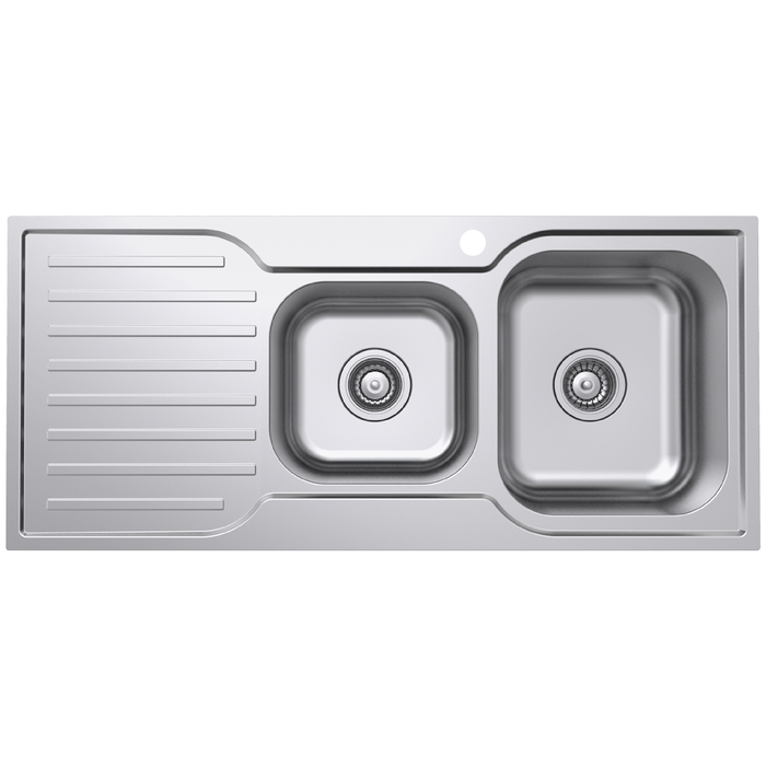 Everhard 1080mm Stainless Steel RH 1TH Classic Square 1.75 Bowl And Drainer