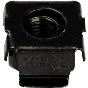 StarTech.com 10-32 Cage Nuts - 50 pack - Black (CABCAGENUTS1032) - Cage Nut - Steel - Black - 1Pack