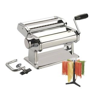 Avanti 180mm Adjustable Pasta Making Machine Stainless Steel + Drying Rack