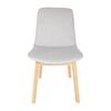 SK Designer Living | Cozy Upholstered Dining Chair | Natural Legs - Light Grey Fabric