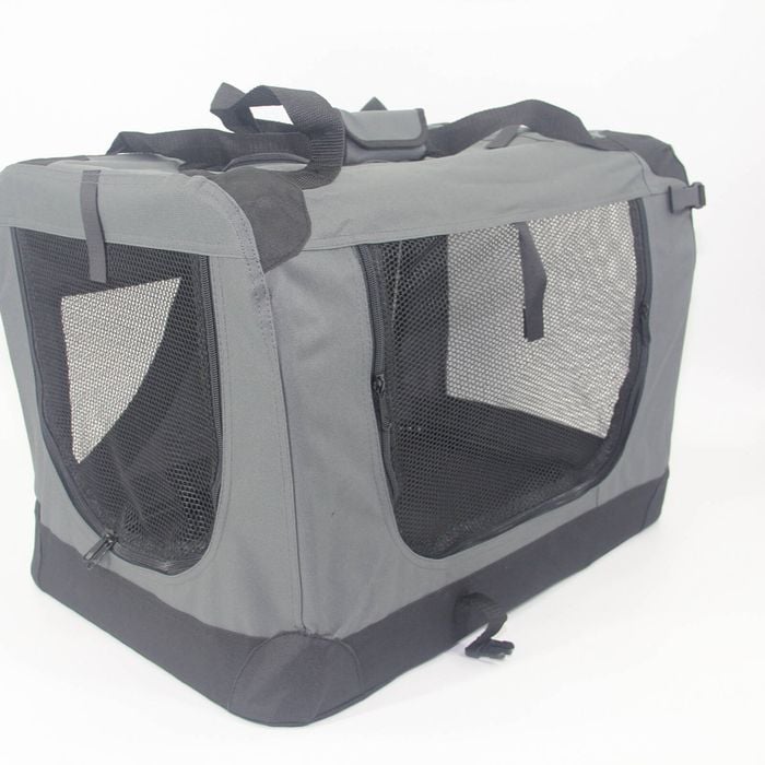 Yes4pets Large Portable Foldable Pet Dog Cat Puppy Soft Crate-grey