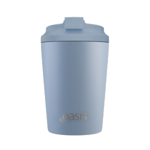 Oasis Ceramic Lined Stainless Steel Double Wall Coffee Cup 360ml - Hazy Blue