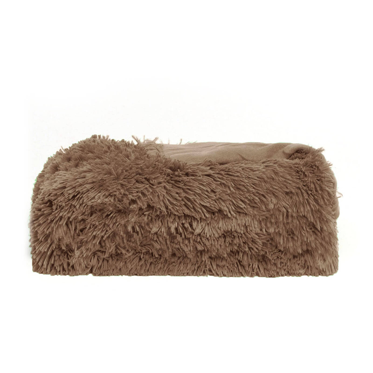 Apartmento Long Pile Faux Fur Mocha Throw Rug 110 x 150cm - Bunnings ...