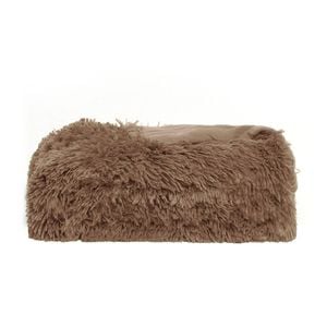 Apartmento Long Pile Faux Fur Mocha Throw Rug 110 x 150cm