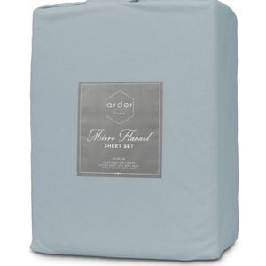 Ardor Boudior Micro Flannel Sheet Set King Bed Blue