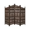 Vasco 4 Panel Room Divider Screen Privacy Shoji Timber Wood Stand - Burnt
