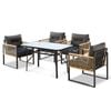 ALFORDSON Dining Table Set 5PCS Dark Grey 120cm