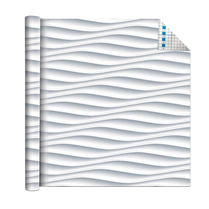 Boyle 1.5m x 45cm Self Adhesive Film  - White Waves