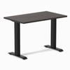 Desky Fixed Height Mini Burnished Wood Desk 1000x600mm Matte Black Leg