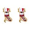 2PK LVD Stocking Santa Puppy Seasonal Christmas Decoration