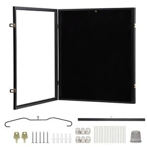 Large Jersey Display Frame Clear Showcase Wall Mounted Lockable Cabinet