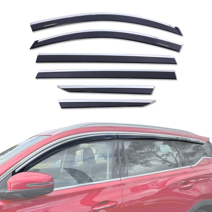 AUSGO Stainless Trim Weather Shields for Chery Tiggo 7 Pro 2023-Onwards Weathershields Window Visors Wind Deflectors
