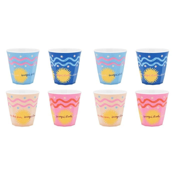 2x 4pc Porto Sole Outdoor Entertaining Tumblers 250ml Blush, Sea, Indigo, Pink