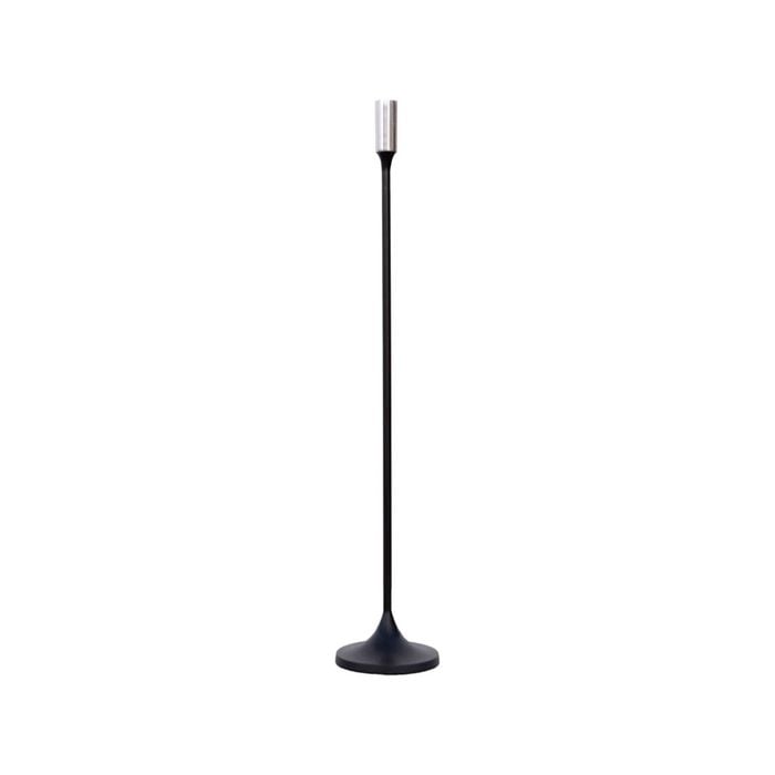 Ssh Collection Jupiter 80cm Tall Single Candle Holder - Matte Black With Silver Top