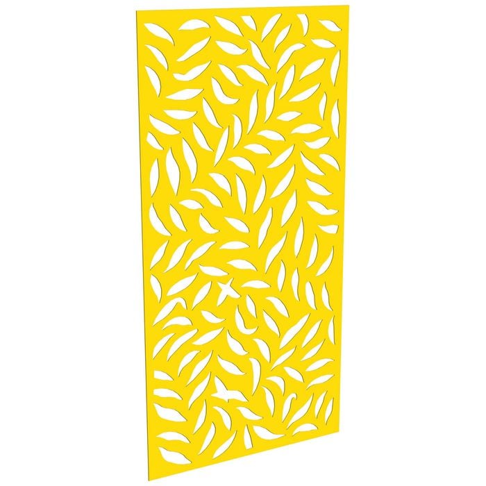 ProtectorAl 300-1200w x 1201-2400h Light Yellow/Gloss White Large Leaf Unframed Composite Deco Panel