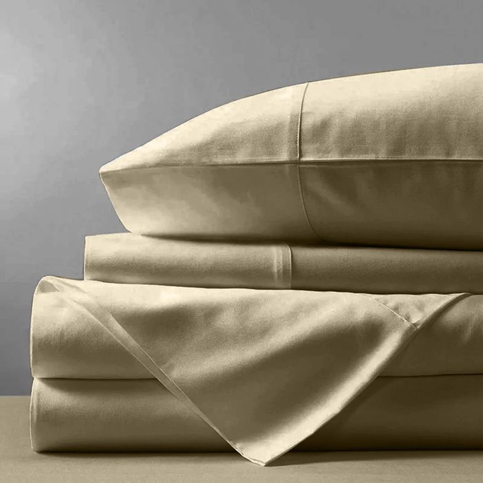 CottonMore 100% Cotton 650TC Sateen Soft Sheet set Taupe Colour - King