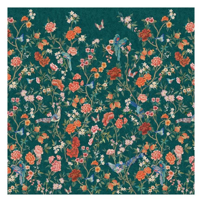 Imperial Gardens Teal Mural 2.8m x 2.1m