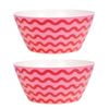 2PK Splosh Summer Waves Bamboo Melamine Salad Serving Bowl 24cm Round Pink