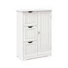 Costway Bathroom Floor Cabinet Wooden Side Storage Unit Organizer - Black