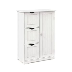 Costway Bathroom Floor Cabinet Wooden Side Storage Unit Organizer - Black