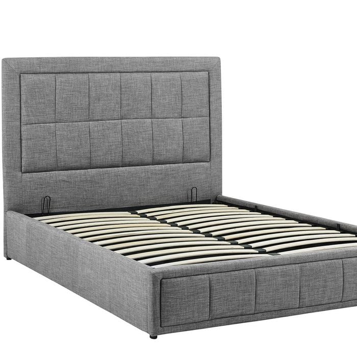 Foret Bed Frame King Gas Lift Storage Base Bedroom Furniture Fabric 2 Colors
