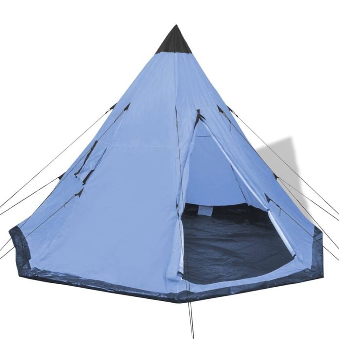 vidaXL 4-person Pop-up Tent Blue Outdoor Camping Sun Shade Hiking Shelter