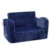 VEVOR 58.5x43.5x32cm Baby Chair Blue Foldable 2-in-1 Comfy Lounger Couch Kids Sofa