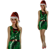 Wos Christmas Sequin Elf Dress Costume Party Dress Up Xmas Ladies