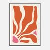 Galrie Vibrant Abstract Orange and Pink Minimalist Art Print for Modern Decor, Black Frame, A3 30 x 42cm (12 x 16inch)