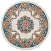 Traditional Handmade Wool Rug-Avolon-Ivory/Blue-120X120cm