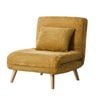 Oikiture Single Chair Folding Sofa Bed Lounge Recliner Chenille Yellow