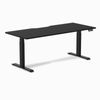 Desky Dual Black Scalloped Melamine Sit Stand Desk 1800x750mm Matte Black Frame Leg