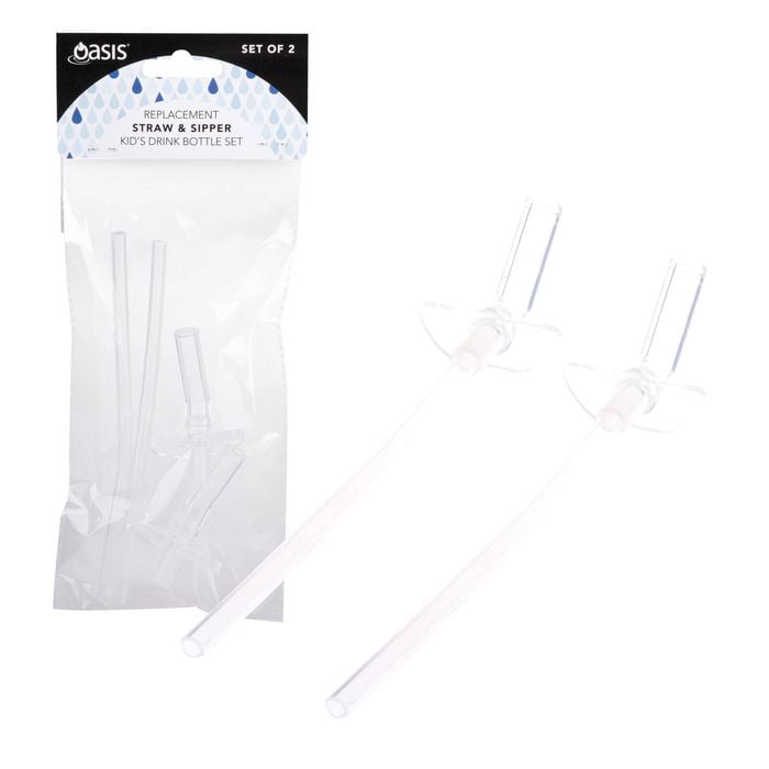Oasis Replacement Straw & Sipper Kid's Drink Bottle Set 550ml